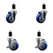 Service Caster 3.5'' SS Blue Poly Wheel Swivel 1-1/2'' Expanding Stem Caster Set 2 Brakes, 4PK SCC-SSEX20S3514-PPUB-BLUE-2-TLB2-112 - alternate 1